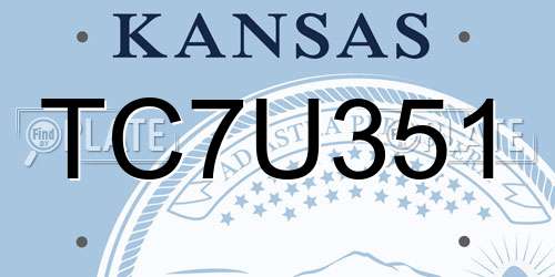 TC7U351 Kansas License Plate