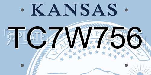 TC7W756 Kansas License Plate
