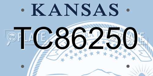TC86250 Kansas License Plate