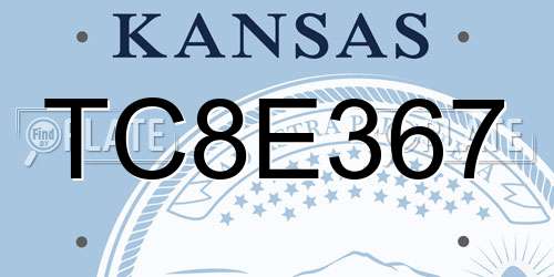 TC8E367 Kansas License Plate