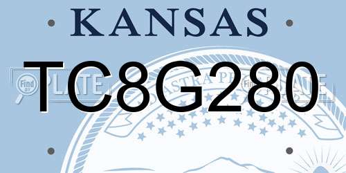 TC8G280 Kansas License Plate