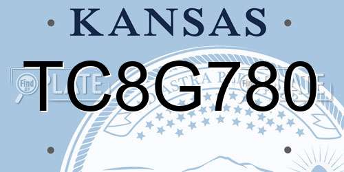 TC8G780 Kansas License Plate