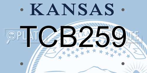 TCB259 Kansas License Plate