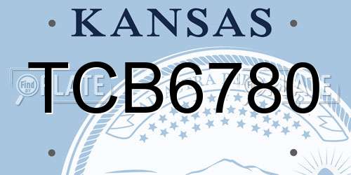 TCB6780 Kansas License Plate