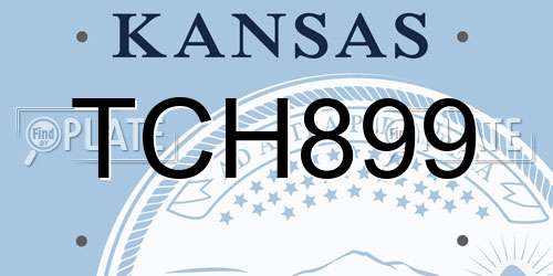 TCH899 Kansas License Plate