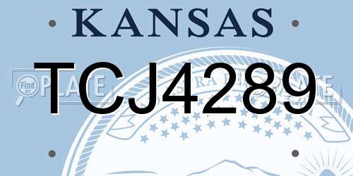 TCJ4289 Kansas License Plate