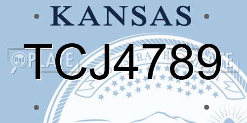 TCJ4789 Kansas License Plate