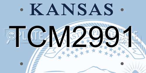 TCM2991 Kansas License Plate