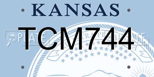 TCM744 Kansas License Plate