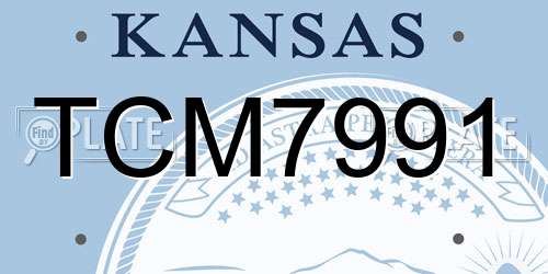 TCM7991 Kansas License Plate