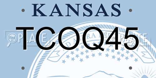 TCOQ45 Kansas License Plate