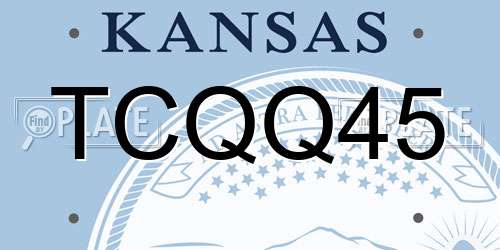 TCQQ45 Kansas License Plate