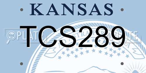 TCS289 Kansas License Plate
