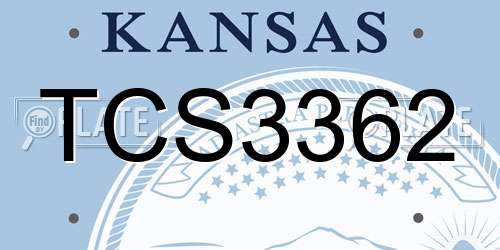 TCS3362 Kansas License Plate