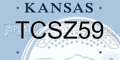 TCSZ59 Kansas License Plate