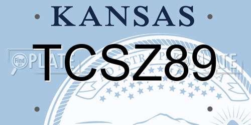 TCSZ89 Kansas License Plate
