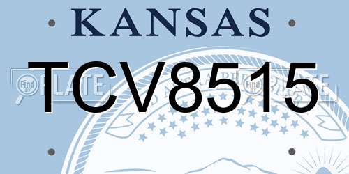 TCV8515 Kansas License Plate