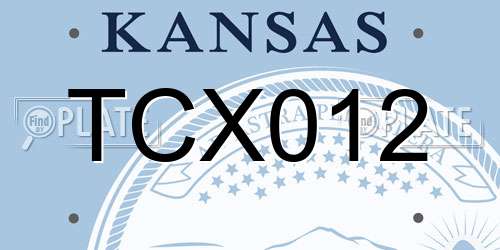 TCX012 Kansas License Plate