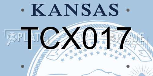 TCX017 Kansas License Plate