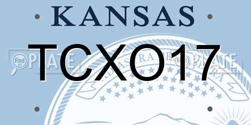 TCXO17 Kansas License Plate