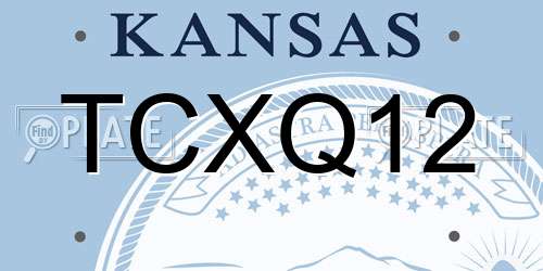 TCXQ12 Kansas License Plate