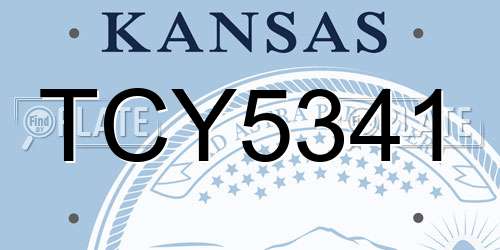 TCY5341 Kansas License Plate