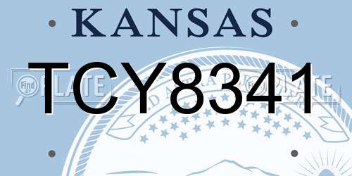 TCY8341 Kansas License Plate
