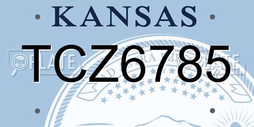 TCZ6785 Kansas License Plate