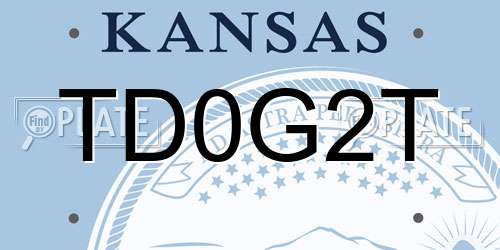 TD0G2T Kansas License Plate