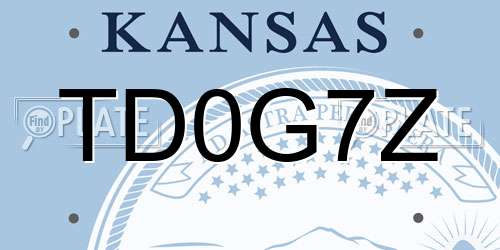 TD0G7Z Kansas License Plate