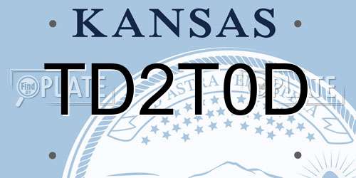 TD2T0D Kansas License Plate