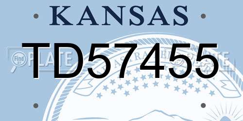 TD57455 Kansas License Plate