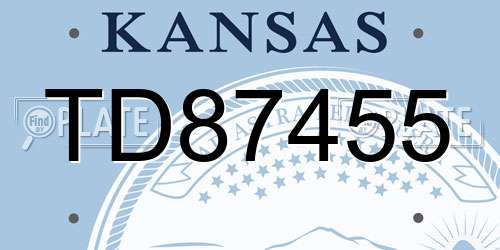 TD87455 Kansas License Plate