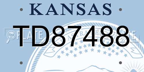TD87488 Kansas License Plate