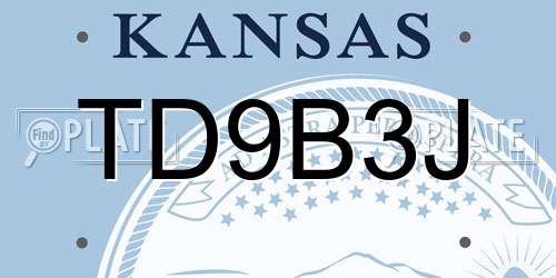 TD9B3J Kansas License Plate