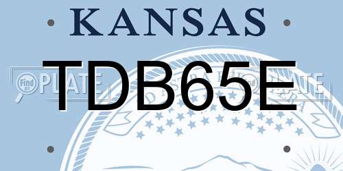 TDB65E Kansas License Plate