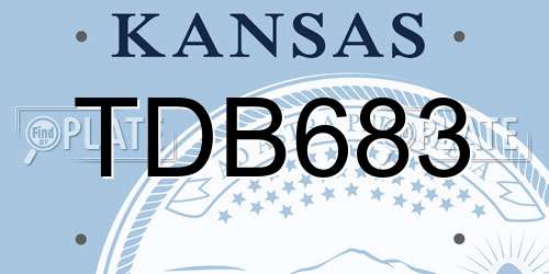 TDB683 Kansas License Plate