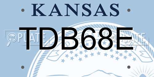TDB68E Kansas License Plate