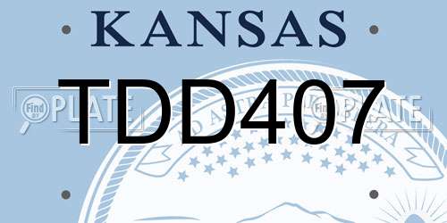 TDD407 Kansas License Plate