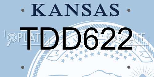 TDD622 Kansas License Plate