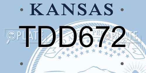 TDD672 Kansas License Plate