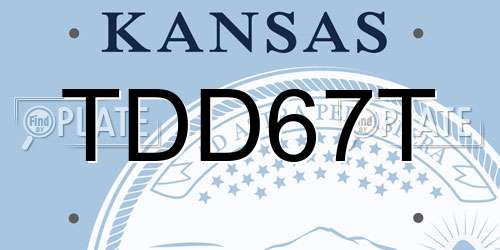 TDD67T Kansas License Plate