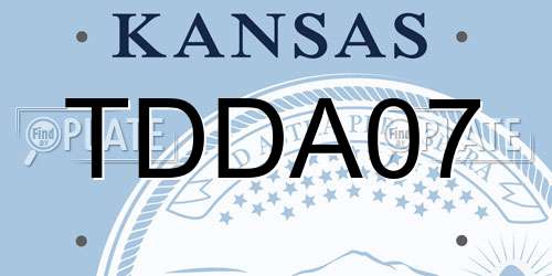 TDDA07 Kansas License Plate