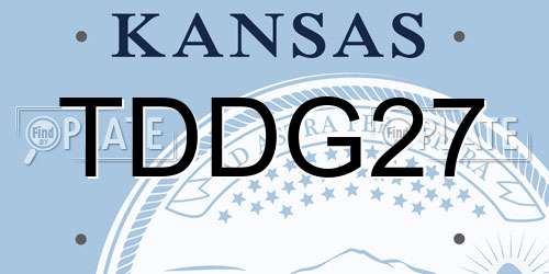 TDDG27 Kansas License Plate