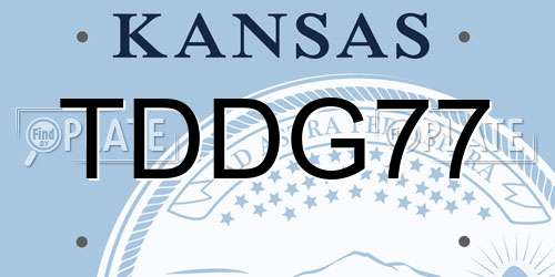 TDDG77 Kansas License Plate