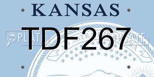 TDF267 Kansas License Plate