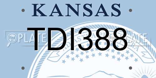 TDI388 Kansas License Plate