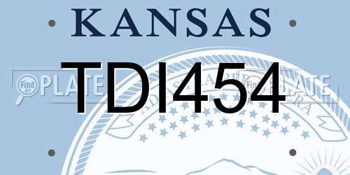 TDI454 Kansas License Plate