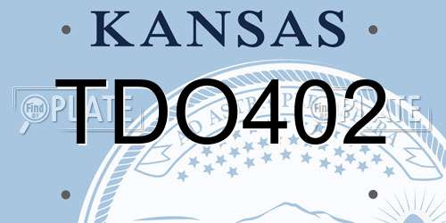 TDO402 Kansas License Plate