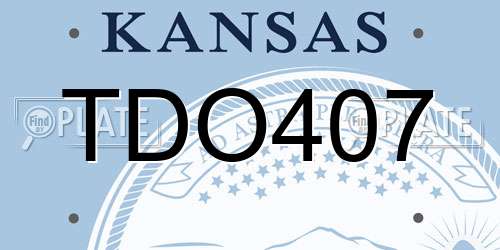 TDO407 Kansas License Plate